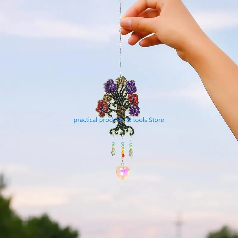 77JB Crystal for Butterfly Livragou Mit carillon vent suspendu pour décoration jardin jardin