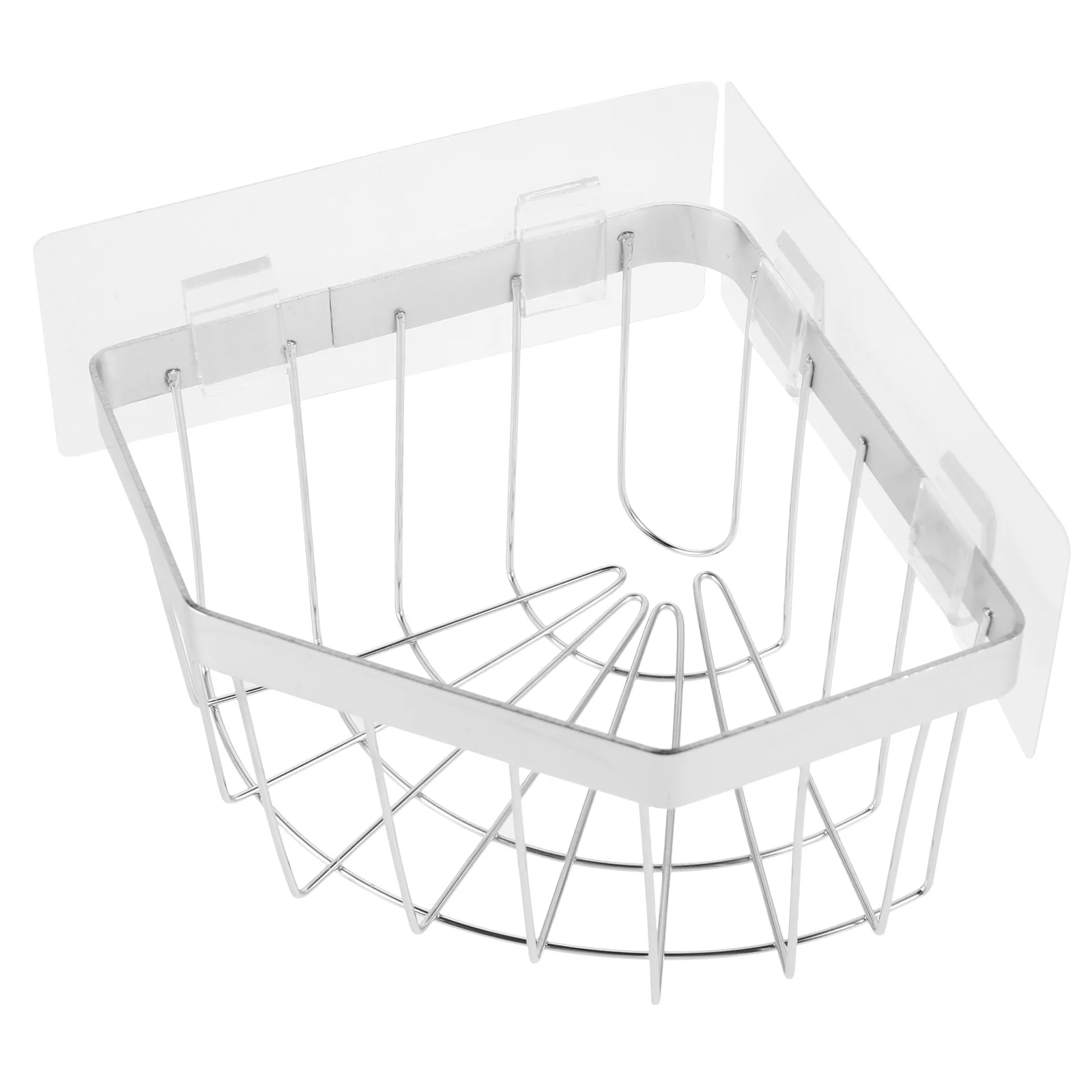 

Stainless Steel Kitchen Shelf Sink Sponge Holder Drain Rack Organizer No Drill Wall Mount Triangle Design Kitchen Storage