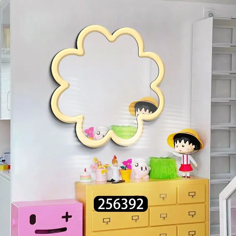 Mirror Cream Wind Bedroom Decorative Painting Creative Flower Dopamine Hanging Painting Desktop Dressing Mirror