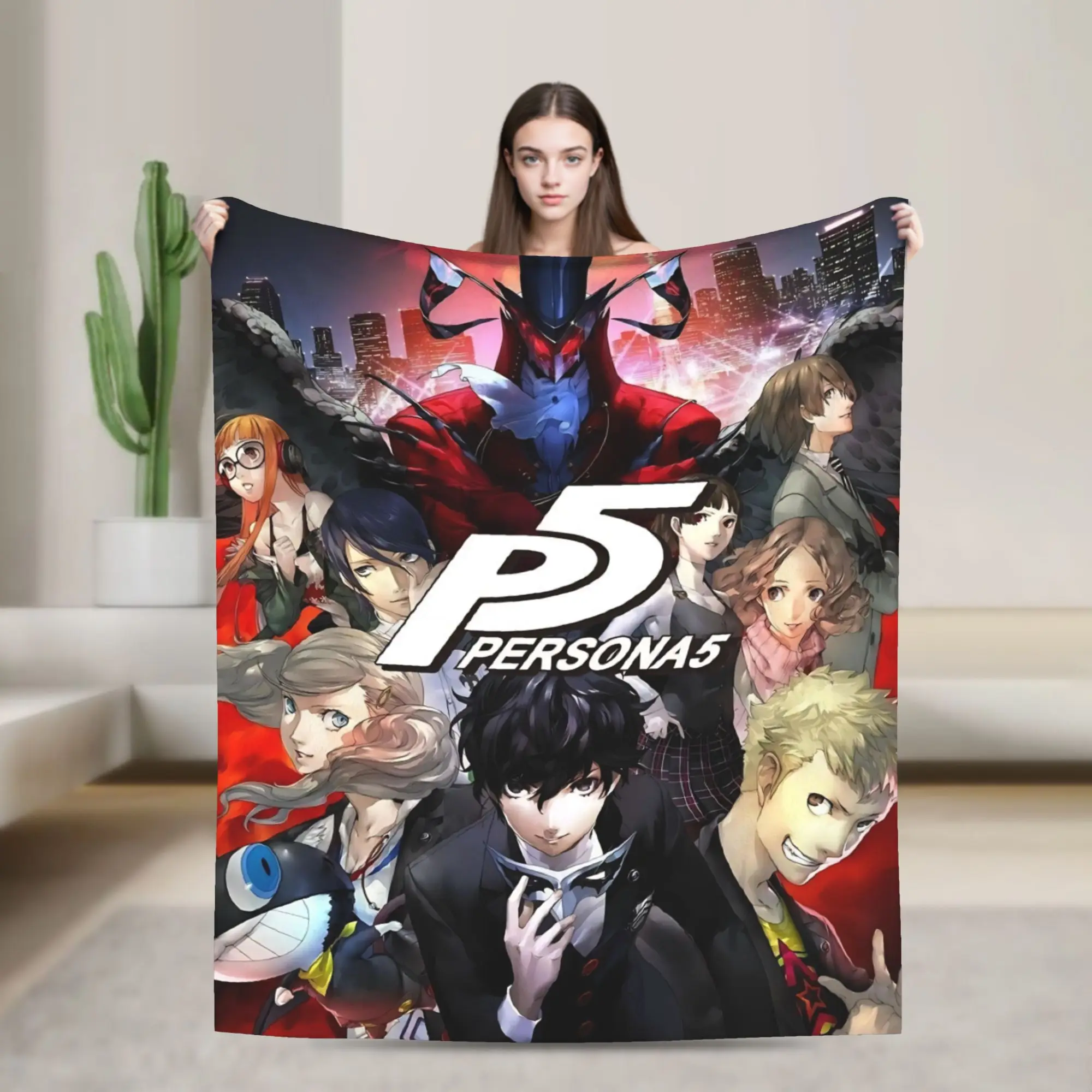 

Anime P-Persona 5 Blanket Quality Warm Soft Bedding Throws Autumn Camping Couch Bed Comfortable Bedspread
