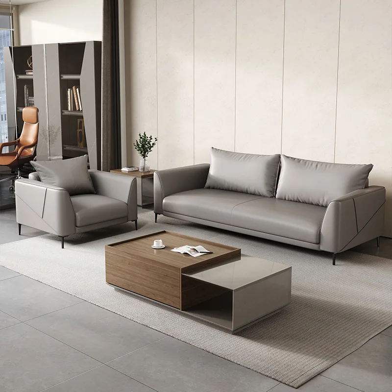 

Office Sofa Simple Negotiation Coffee Table Combination Reception Rest Office Business Sofa