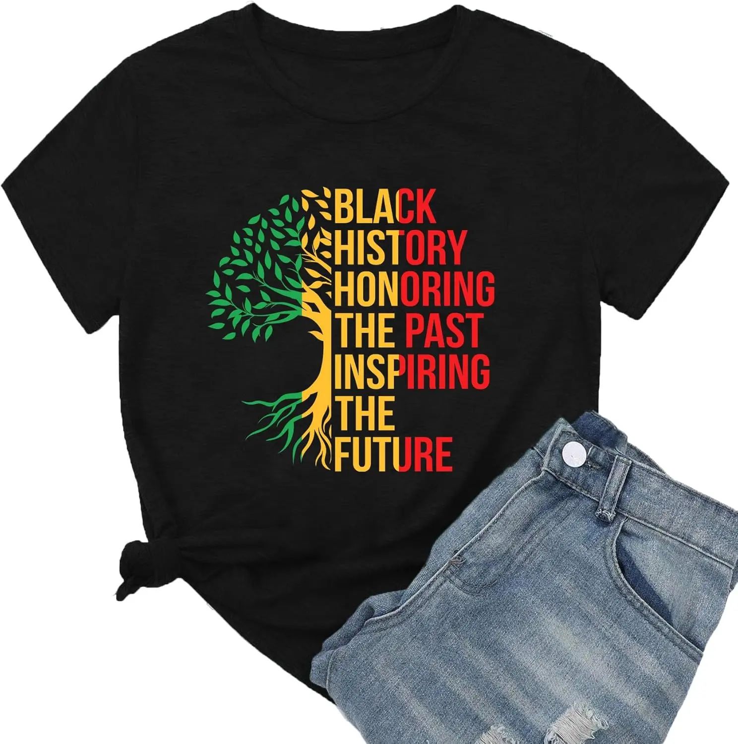 

"Black History Honoring The Past Inspiring The Future" T-Shirt Vintage Tree Print Men Women Freedom 1865 Juneteenth Tshirt