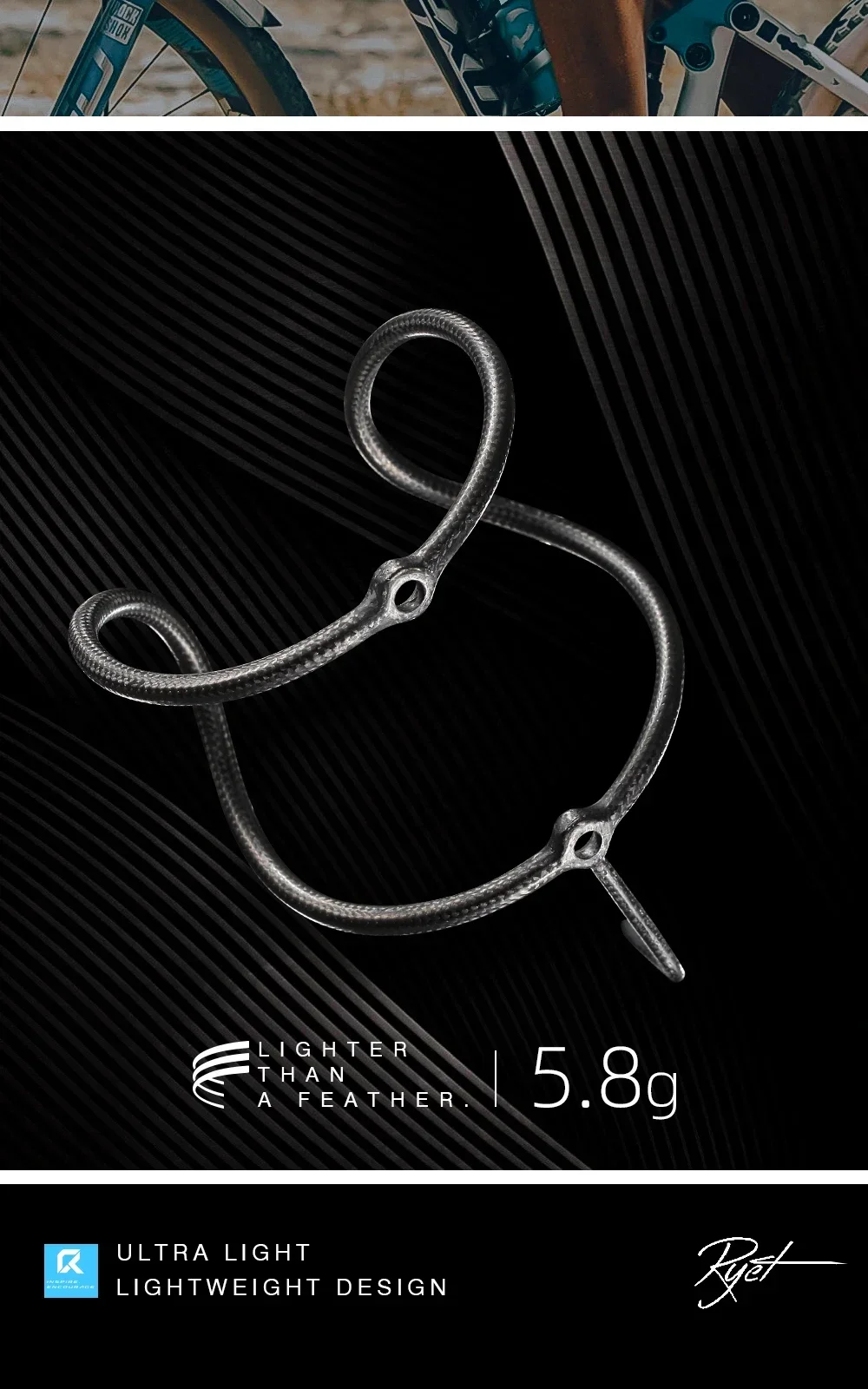 RYET Handgefertigter Fahrrad-Flaschenhalter, 5,8g/8,2g Ultraleichter Carbonfaser-Fahrradflaschenhalter mit Titan-Schraube Fahrrad-Zubehör – Detail 11