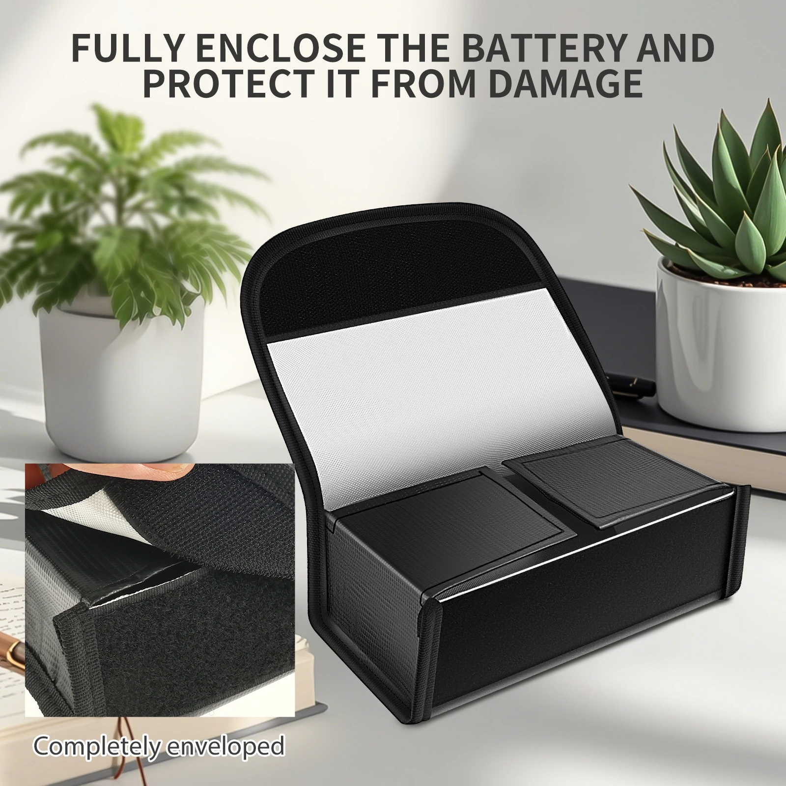 2Pcs Lipo Battery Bag Fireproof Lipo Guard Safe Box 185 x 75 x 65 mm Explosionproof Small Charging Case  for rc Storage, Lithium