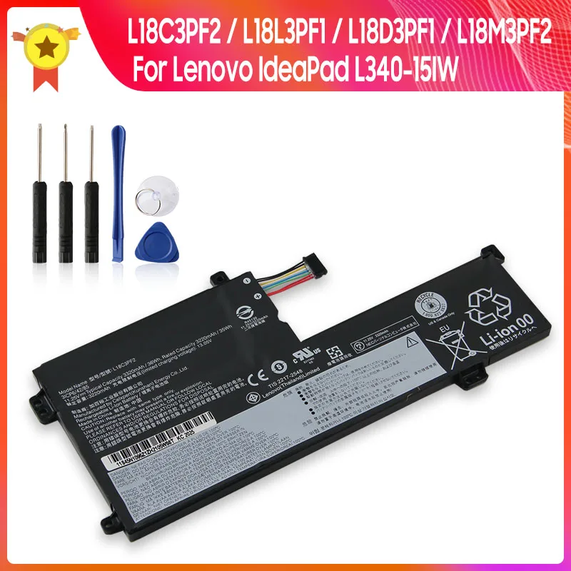 

Сменный аккумулятор L18C3PF2 L18L3PF1 L18D3PF1 L18M3PF2 для Lenovo IdeaPad L340-15IW, качественные аккумуляторы с инструментом 3320 мАч