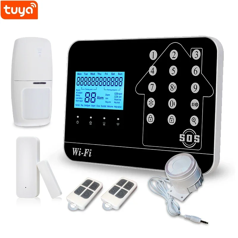Tuay WIFI+GSM+PSTN 3 in 1 Wireless Smart Home Product With TFT Screen Control Panel Alarm System with IOS & Android Operation