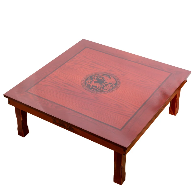 Square 80X80cm Korean Floor Table Folding Legs  Luxury Antique Home Furniture Table for Dining Traditional Korean Low Table image 5