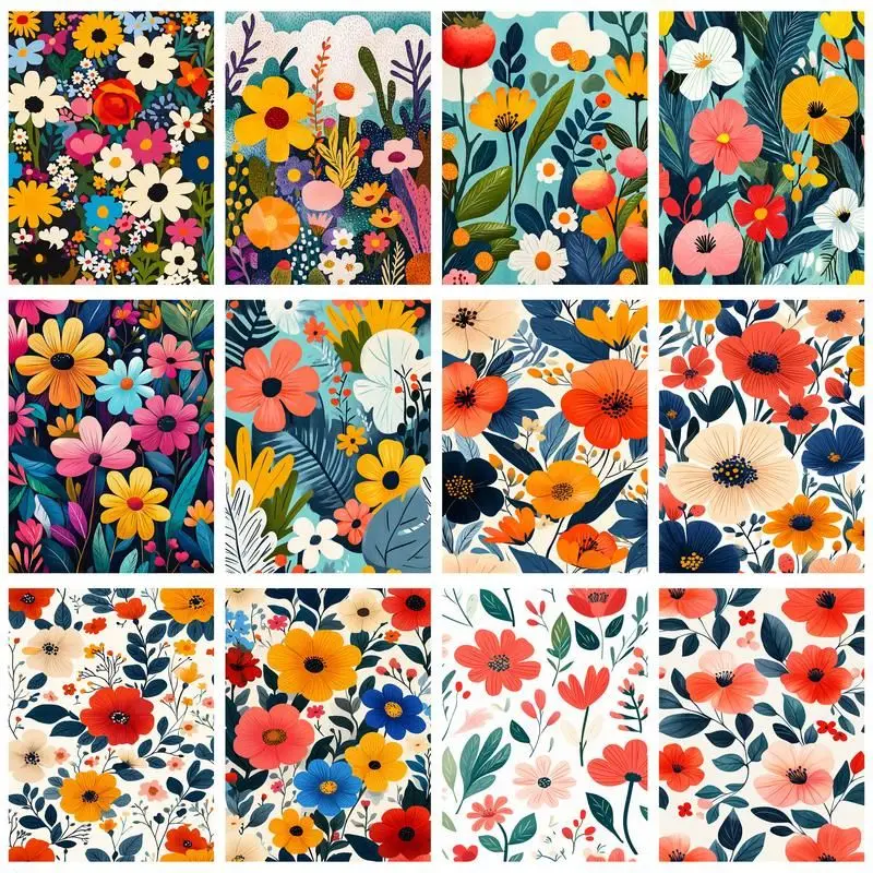 

CHENISTORY Painting By Numbers Colorful Flowers Kit Acrylic Paint On Canvas Modern Wall Art DIY Picture By Number Home Decoratio