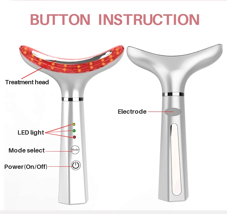 جهاز RF EMS المنزلي لرفع الرقبة والوجه جهاز تجميل Led فوتون للعناية بالبشرة جهاز مضاد للتجاعيد جهاز تنظيف للوجه جهاز تدليك يعمل بالاهتزاز