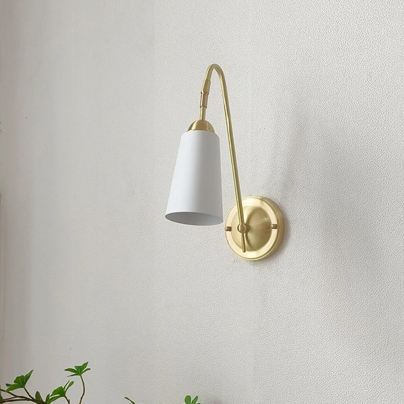 

Retro Brass Wall Lamp Living Room Hallway Nordic Creative Atmosphere Sconces Bedroom Bedside Study Stairs Balcony Wall Light LED