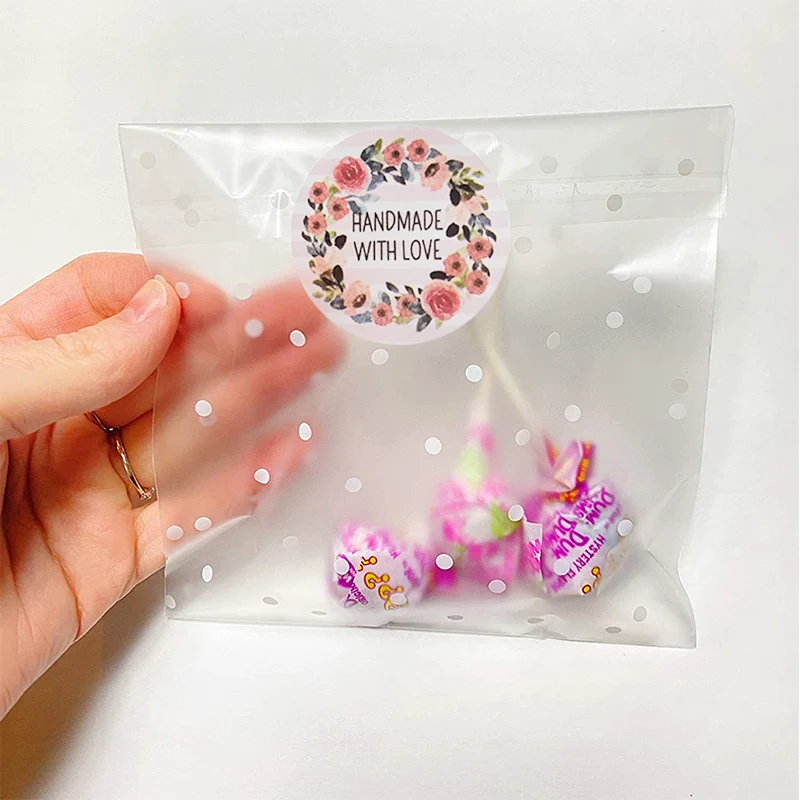 500pcs Handmade with Love Stickers Baking Label Wedding Sticker Party Label Gift Decoration Envelope Sealing Stationery Stickers