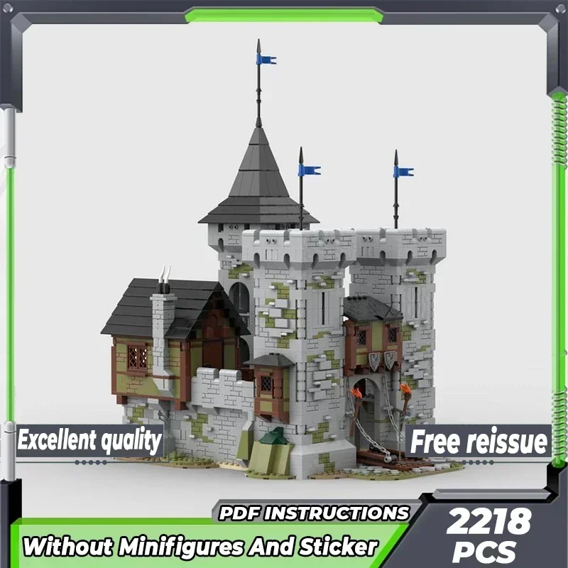 Medieval Fortress Model Moc Building Bricks Black Falcons Castle Technology Modular Blocks Gift Christmas Toys DIY Sets Assembly