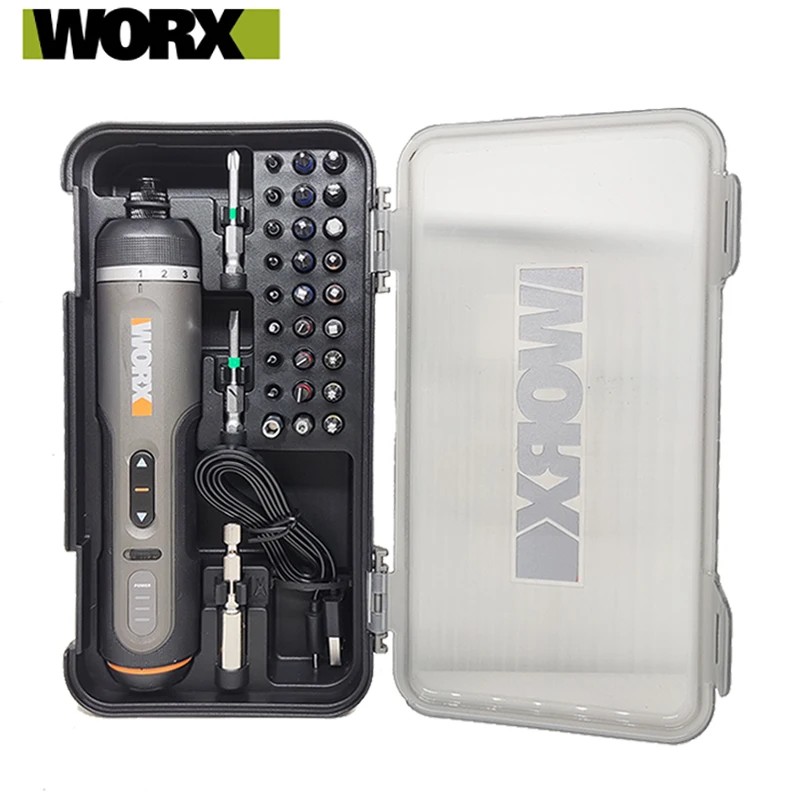 Worx 4V Electrical Screwdriver Sets WX242 Smart Cordless Electric Screwdrivers SDS Chuck USB Rechargeable 30 Bit Sets