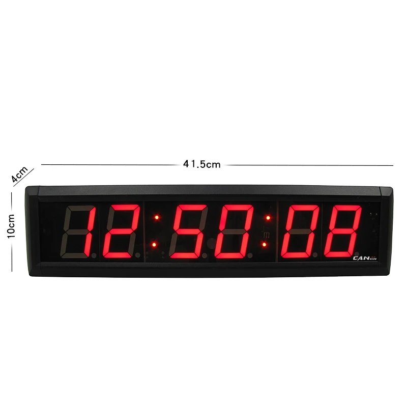 GI6T-2.3R NTP 2.3 Inch 6 Red Digits Aluminum Alloy Auto Timing HH:MM:SS POE/WIFI/NTP/GPS Network LED Wall Master Clock