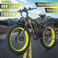 KETELES K800 Electric Bike 2000W 48V 23AH 26inch Fat Tire Hydraulic brakes Ebike 21Speed Mountain Snow Off-road Electric Bicycle