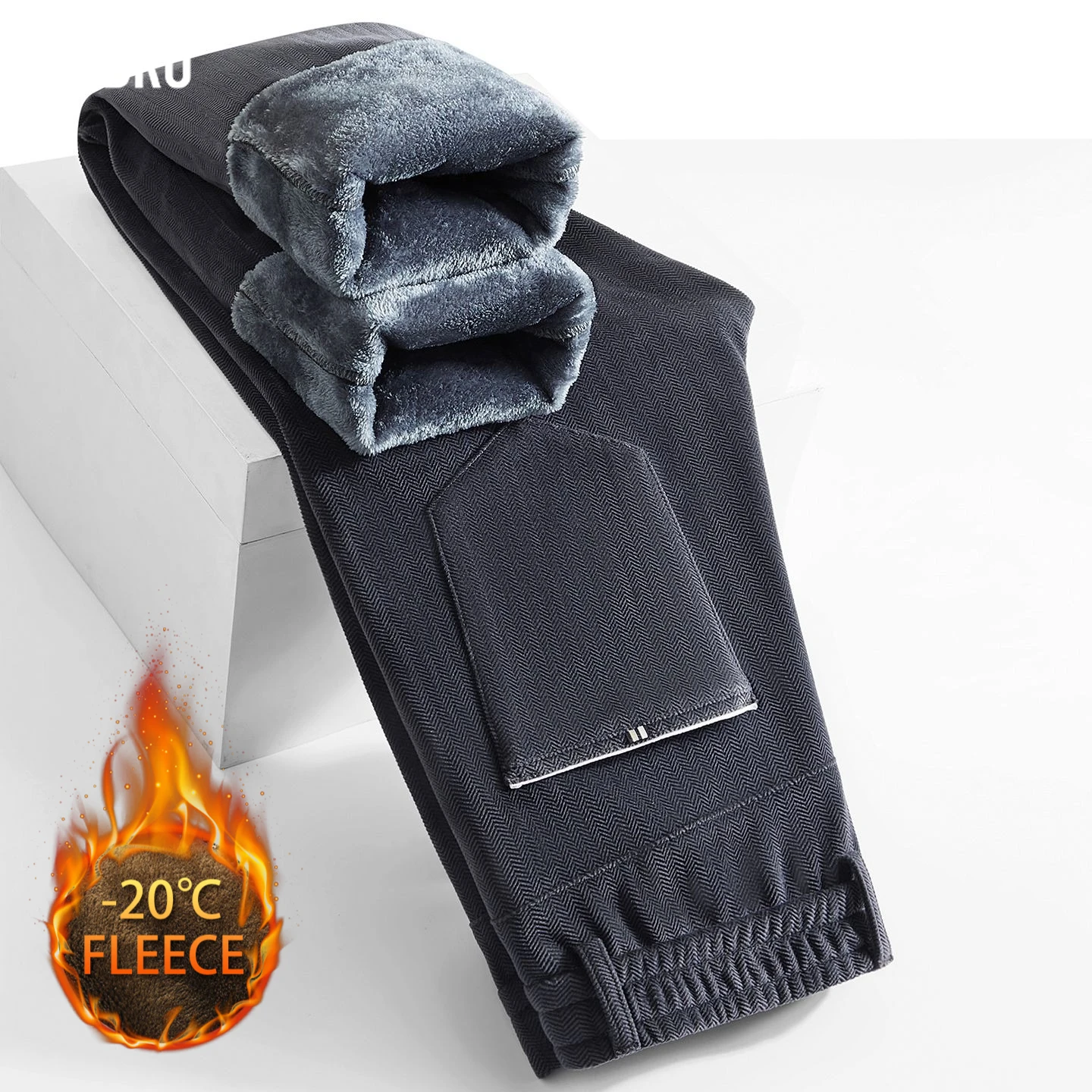 

New Autumn and Winter Men's Trousers with Added Fleece and Thickened Corduroyfashionable Versatile Men's Fleece Plushtrousers