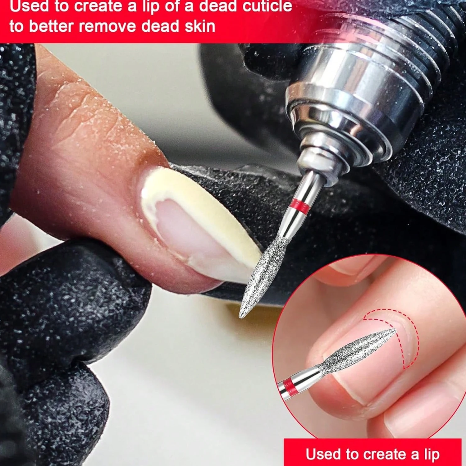 30-teiliges Set professioneller Diamant-Nagelbohrer, 3/32 Zoll Hartmetall-Nagelhautfräser für elektrische Maniküre und Pediküre, 30 Stück – Detail 4
