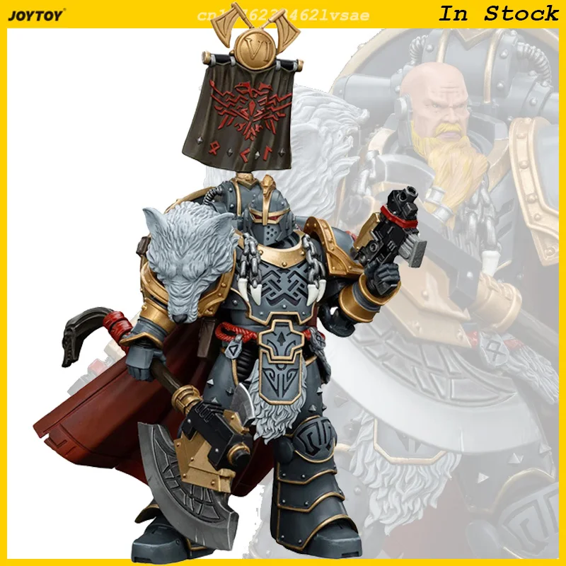 JOYTOY Space Wolves Legion Praetor with Power Axe and Combat Shield 1/18 Action Figures Warhammer 40K Anime Collection Toy Gifts