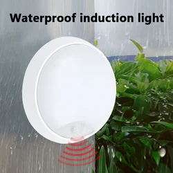 Human Motion Sensor Circular IP65 Waterproof Wall Lamp, Modern Outdoor Balcony, Staircase, Courtyard LED Ceiling Light