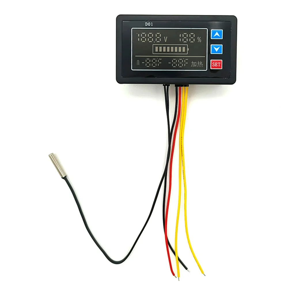 Controlador de temperatura Digital multifunción, DC9-100V, 100W, con sonda LED, voltímetro, Detector de batería de litio, termorregulador