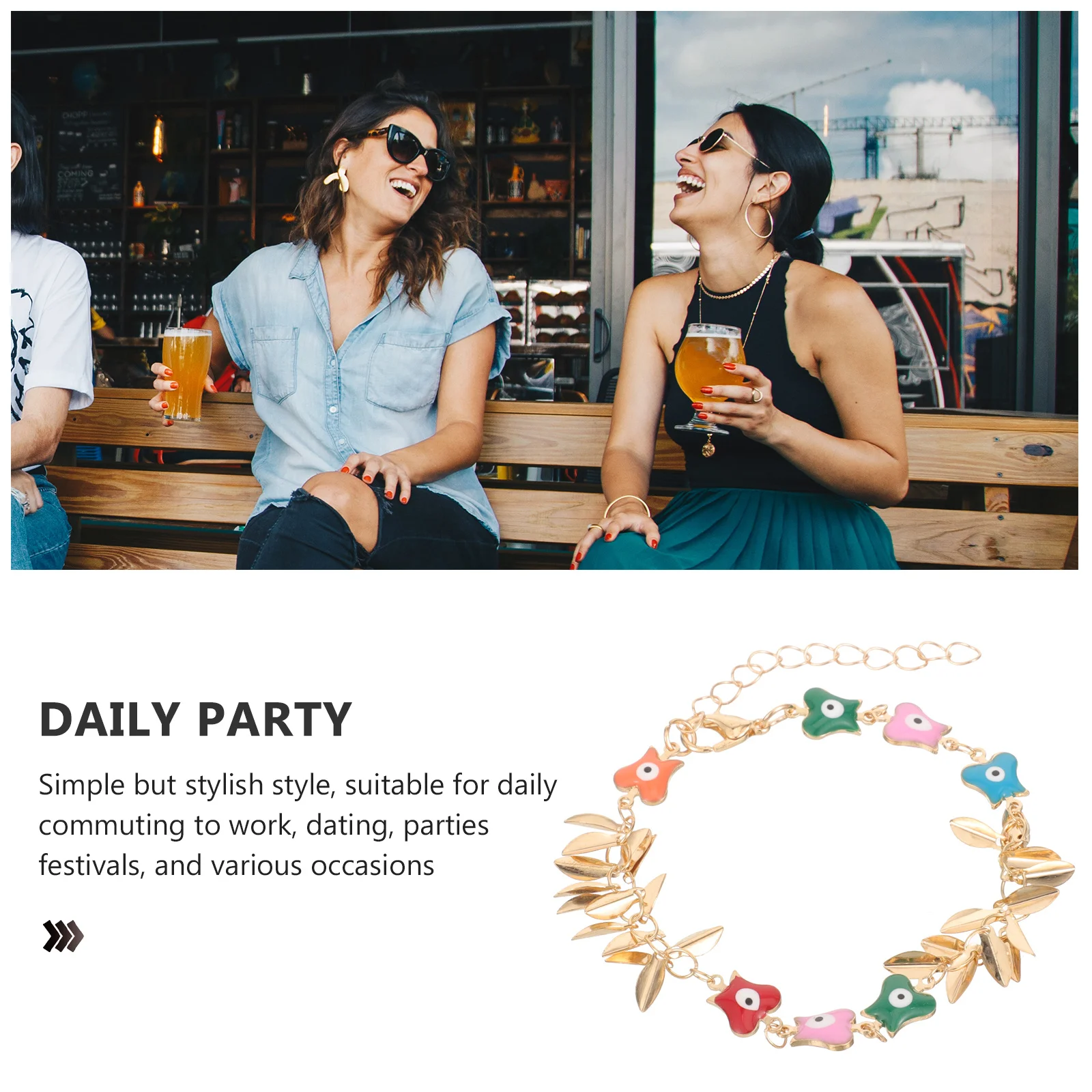 

Bracelets for Women The Flowers Evil Eye Charm Butterfly Copper Childrens