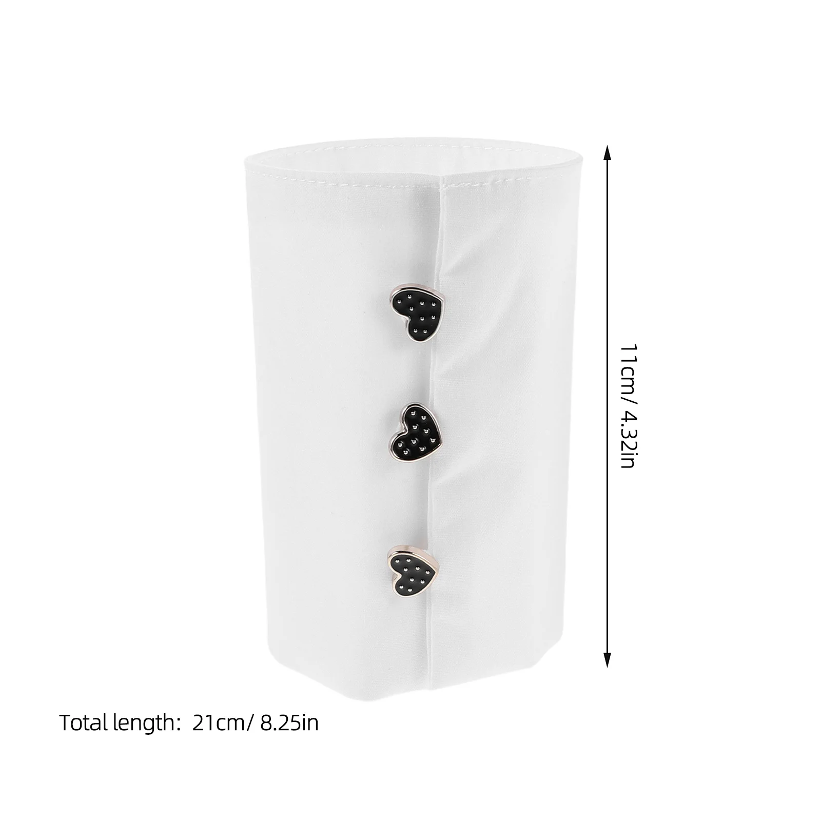 1 زوج الزخرفية وهمية المعصم الأصفاد النساء انفصال القطن كم تمديدات القلب زر الأبيض الذراع الأصفاد لفستان قميص بلوزة #4