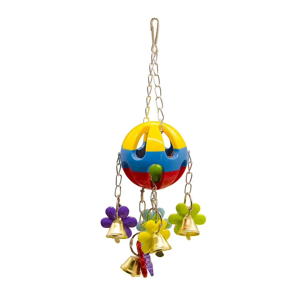 1PCS Bird Cage Station Stand Bar Accessories Small and Medium Parrot Products Acrylic Bite Toy Bell Ball.