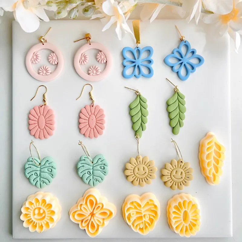 

Ins Style Leaves Flowers Sun Shaped Soft Polymer Clay Cutter 3D Mini Summer Jewelry Earring Pendant Pottery Decoration Tools