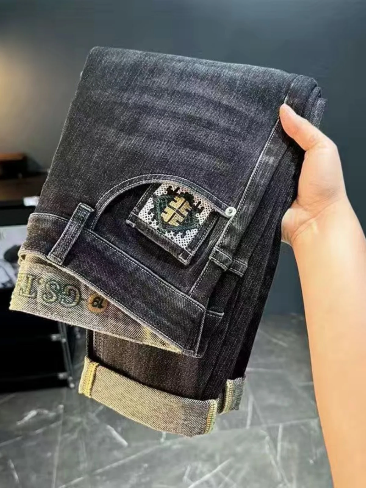 

High-End Fashionable Men's Slim Fit Jeans Elastic Trendy Long Pants Spring Autumn New Style Comfortable Wear Resistant Modern...