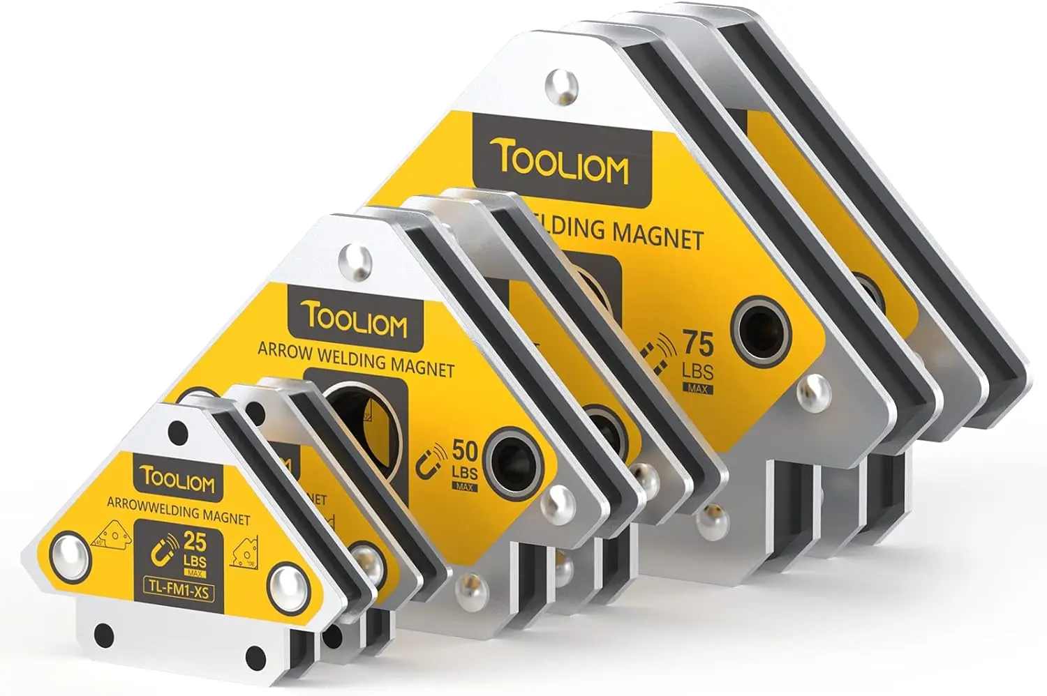 

Набор из 6 магнитов для сварки с сильным креплением 25, 50 и 75 фунтов для многоугловых сварочных работ