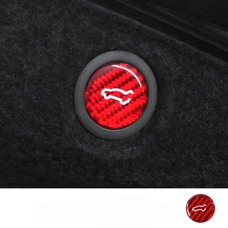 Trunk Switch Button Sticker for Tesla Model 3 Y Highland Juniper Carbon Fiber Rear Trunk Decal Car Interior Accessories