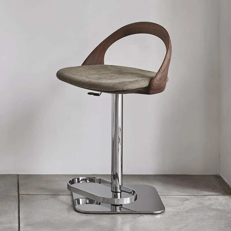 Tabouret de Comptoir de Bar en Cuir, Design Moderne, Table de Réception à Comcussion, Chaises en Métal Réglables, 73 Meubles