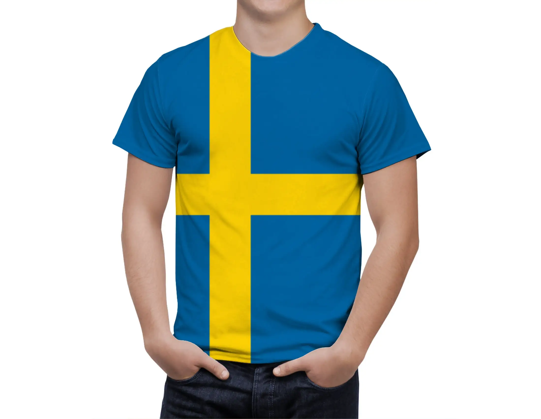 Sweden Flag 3D T Shirt For Men Fashion Hip Hop O-neck Short Sleeve Tops Harajuku Men\'s T-shirts