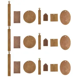 Pandahall 10Pc ottone metallo Tag vuoto timbratura Tag fascino rettangolo bronzo antico rame rosso orecchino fai da te risultati dei monili che fanno