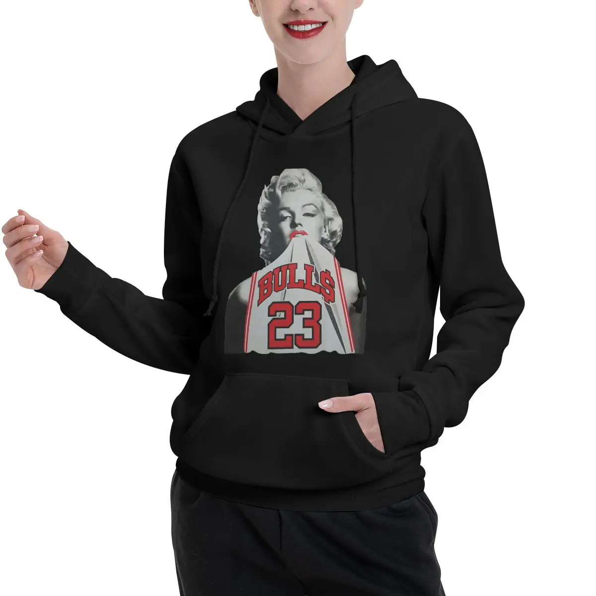 Sudadera con capucha de terciopelo para parejas, suéter con capucha de Chicago 23 Stars Bulls, Sudadera con capucha de cuerda Kawaii, gráfico informal