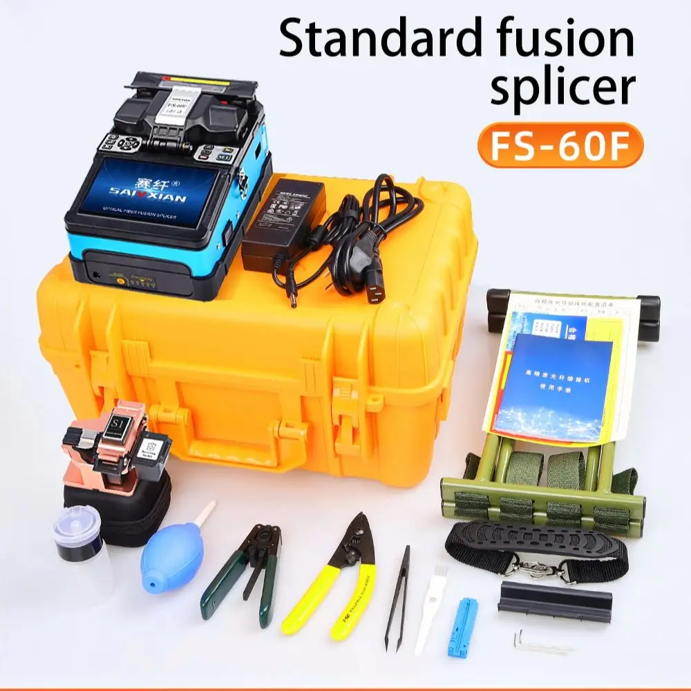 

fusionadora fibra optica FS-60F Fully Automatic Optical Fiber Fusion Splicer Machine Fiber Optic Cable Wire Welder FTTH Tool Kit