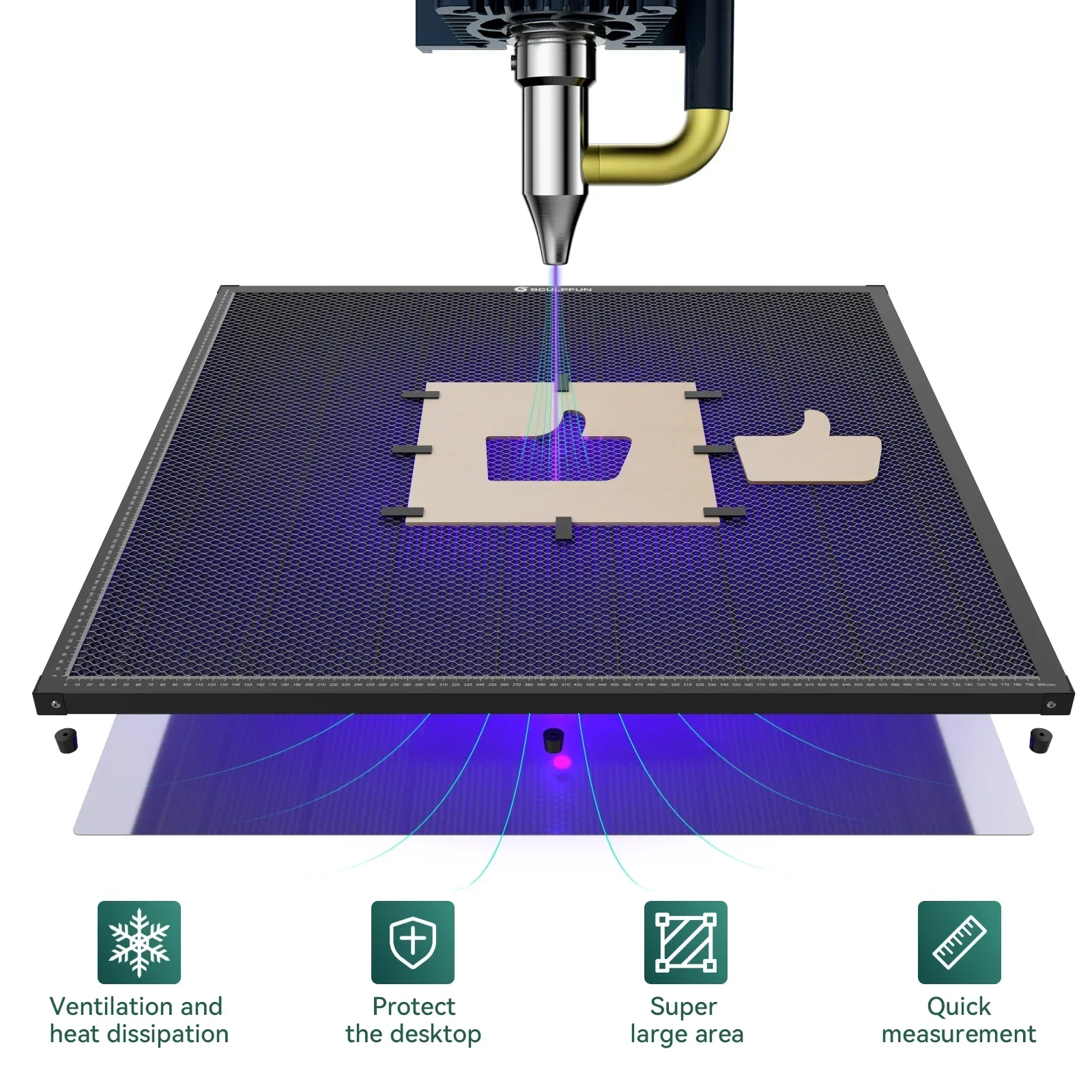 400x400mm Laser Cutting Honeycomb Panel Workbench Suitable for Laser Engraving Machine Professional Metal Clamps