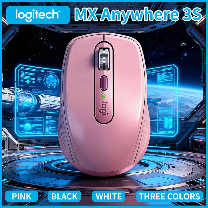 Logitech MX Anywhere 3S Wireless Mouse - 8000 DPI Darkfield, Hyper-Scroll, Silent Click, Travel-Friendly Design for Trip