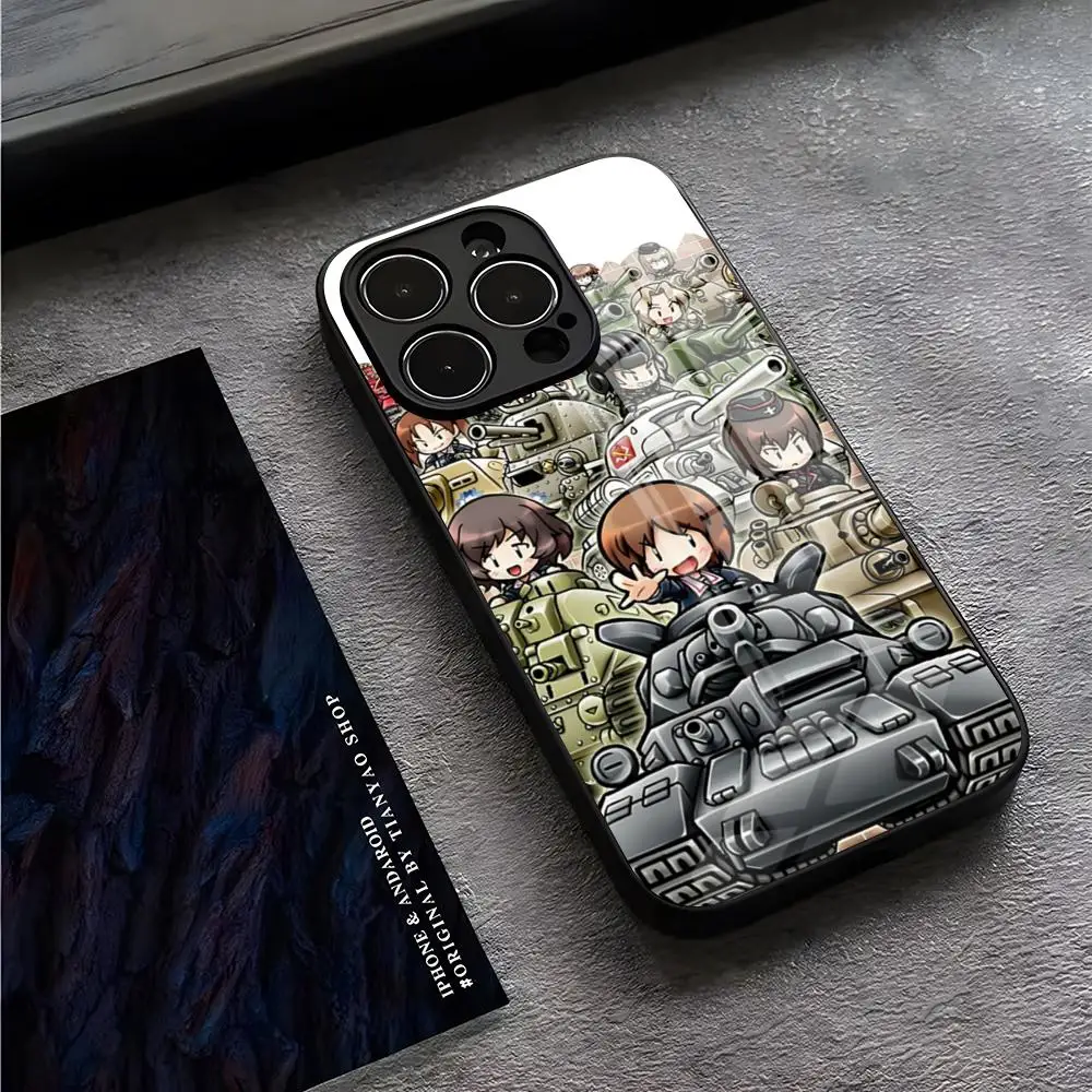 Girls Und Panzer Phone Case For IPhone 13 Pro Max 14 16 Plus 12 Mini 11 15 X XR XS 8 7 Plus SE Tempered Glass Back Cover