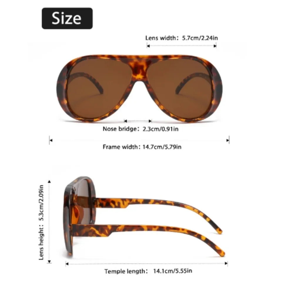 Pack of 5 - Fashion Large Frame Sunglasses, Women's Trend Accessories, Perfect for Matching Clothing, Attending Events, Street Parties, and Gifts for Friends and Family
