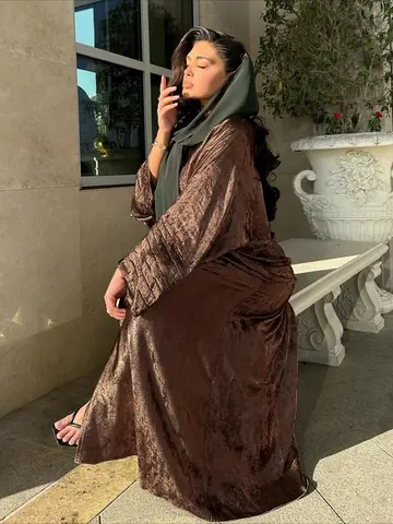 이드 이슬람 Abaya 여성용 파티 드레스 Jalabiya 사우디 아라비아 카디건 가운 라마단 모로코 두바이 Abayas Kaftan 이슬람 Vestidos