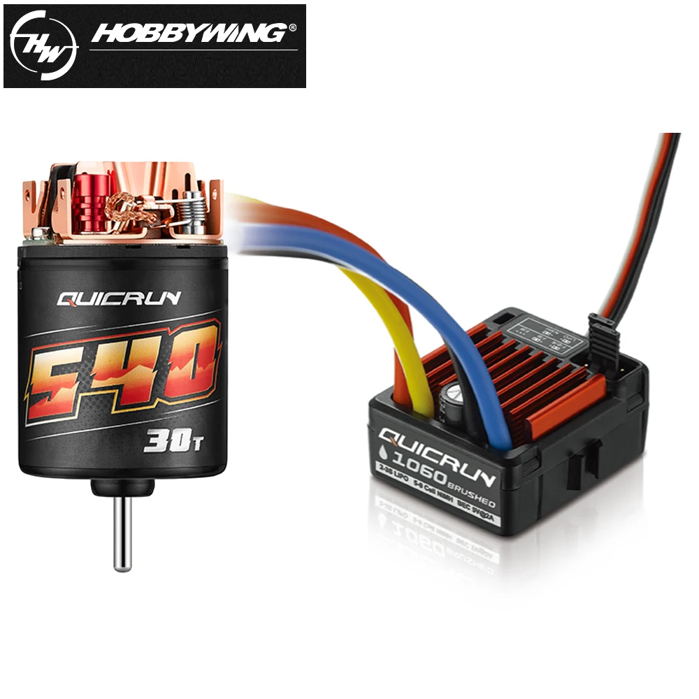 Hobbywing QuicRun 540 30T 40T/555 11T 13T 3S Brushed Motor And 1060 60A/0880 80A Brushed ESC For 1/10  On-road/Buggy/Crawler Toy