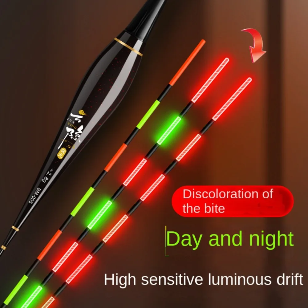 New Indicator Electronic Fishing float Buoy Strike 6 Light Light Float Slip Drift Tube Bobbers Long Tail