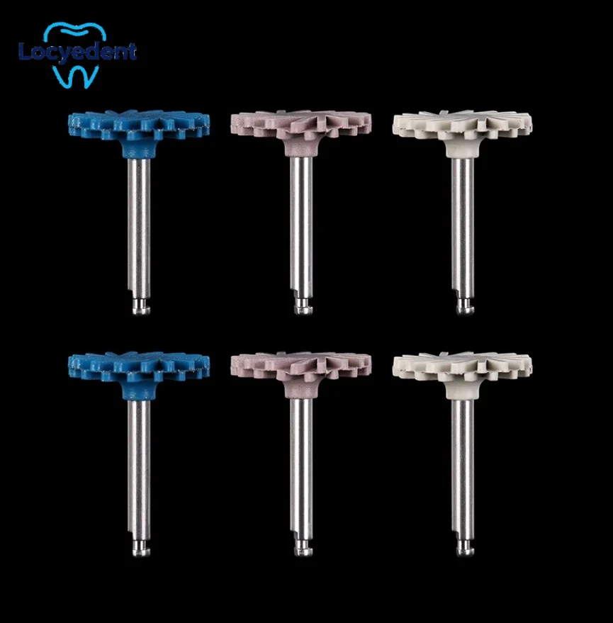 

6pcs Dental Rubber Polisher Composite Resin Polishing Diamond System RA Disc 14mm Wheel Spiral Flex Brush