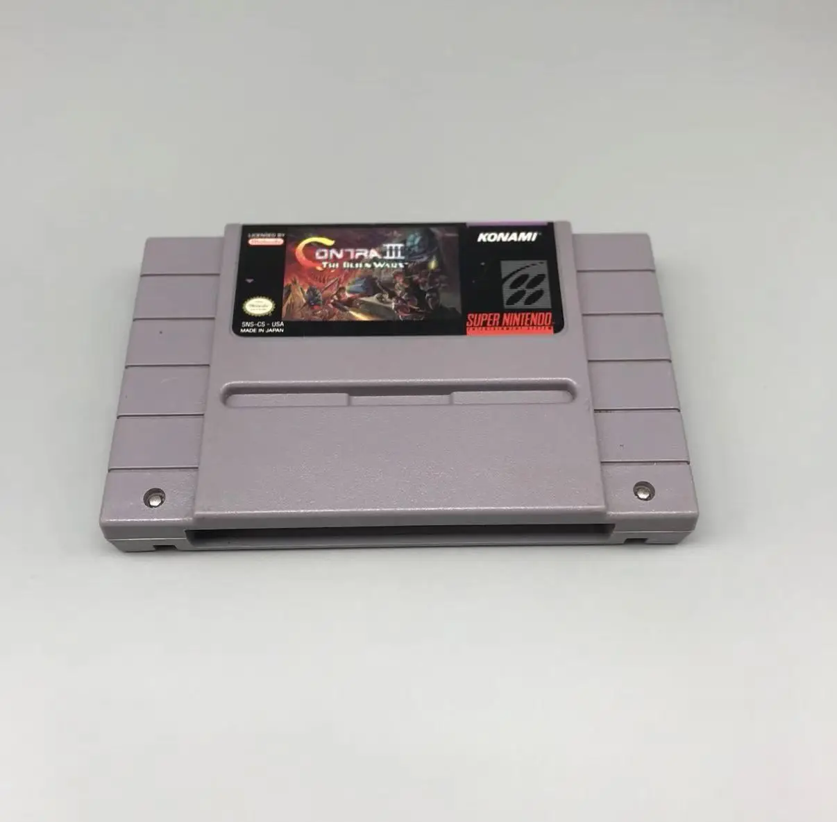 Cartucho de juego auténtico usado solo para Nintendo SNES: Contra III: The Alien Wars (Versión estadounidense)