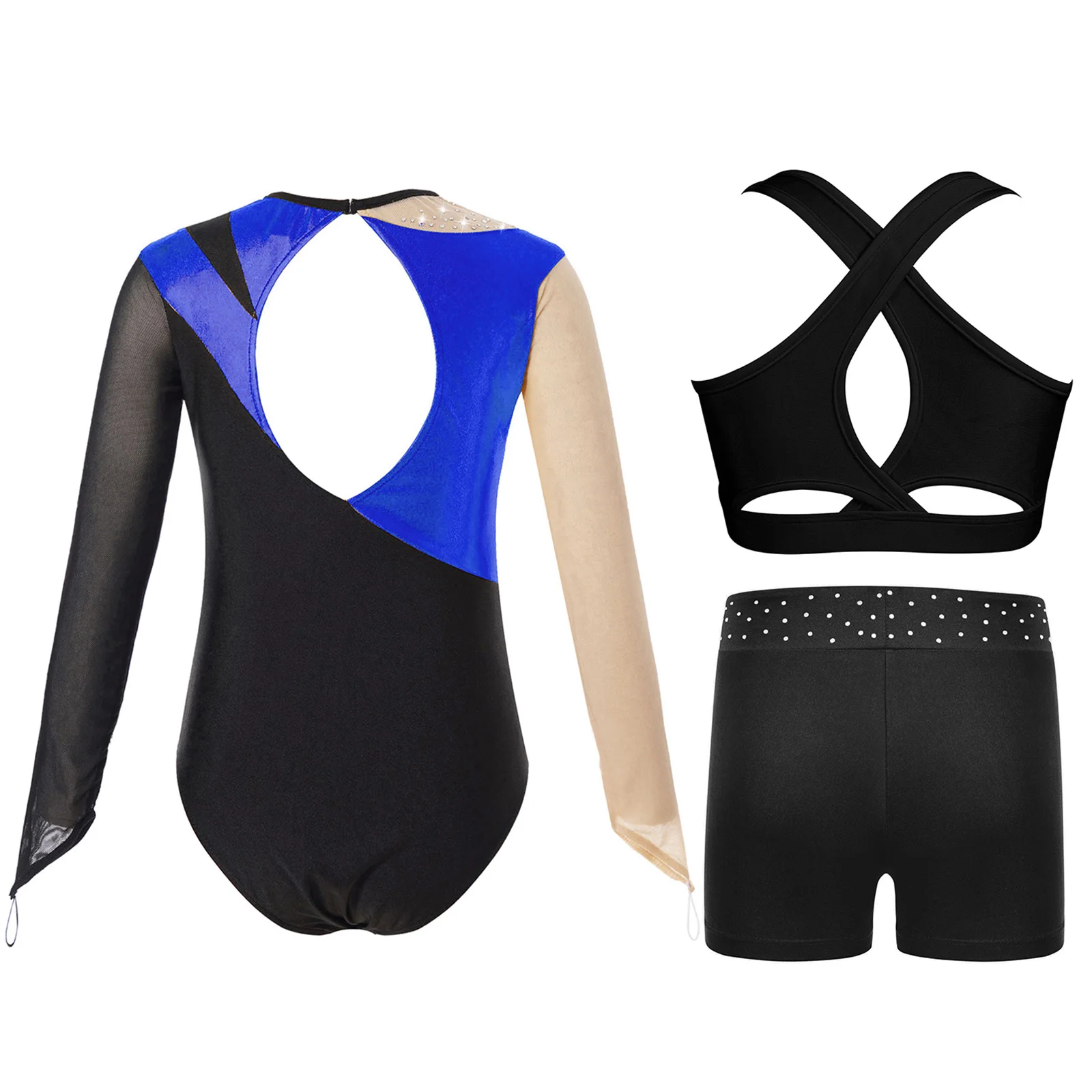 Crianças meninas conjuntos de balé esportes treino ginásio treino collant e shorts roupas ginástica crianças dança esportes patinação no gelo terno
