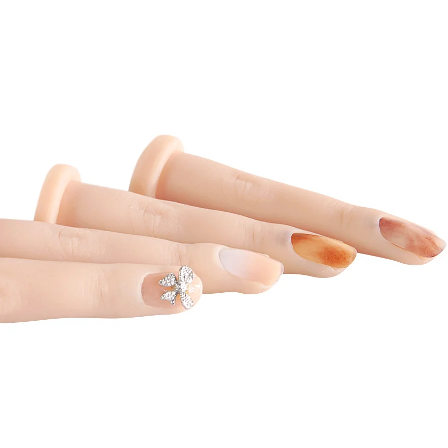 1 Simulated Silicone Sracticing Finger Model Can Bend And Deform Nail Salon Nail DIY Embedded Nail Slice Training Accessories