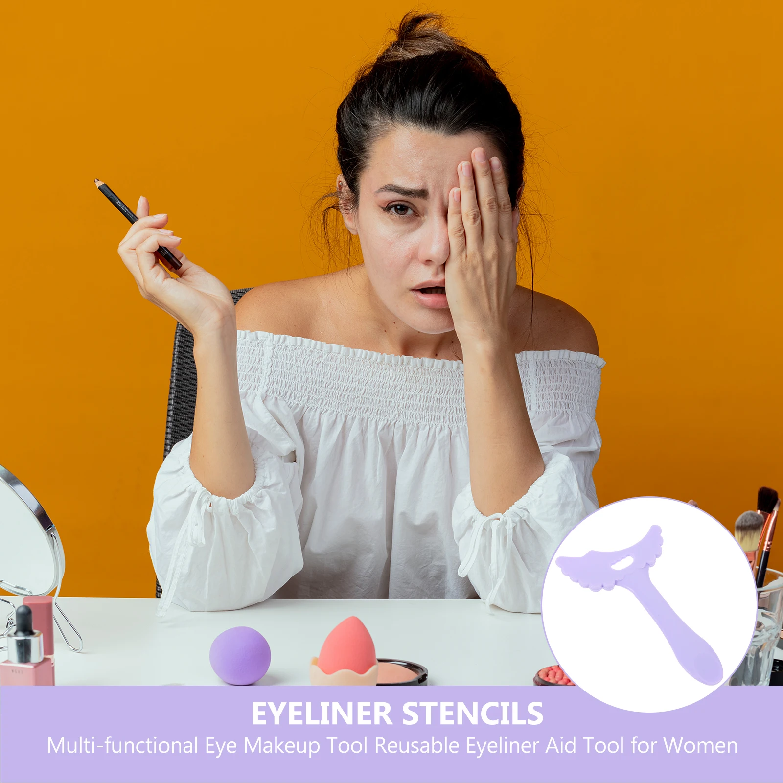 

3 Pcs Winged Eyelash Aid Eyeliner Stencil Stencils for Eyes Multifunction Eyeshadow Shield Tool