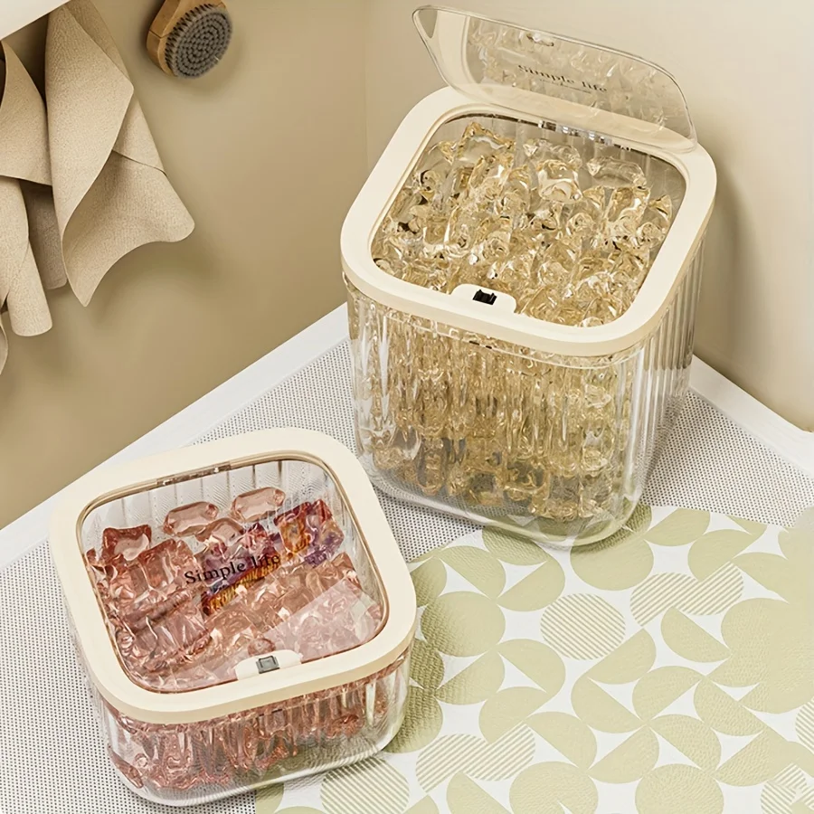 

Прозрачный дозатор капсул для стирки — пластиковый контейнер для хранения без запаха для листов моющего средства и сушилки, органайзер с откидной крышкой