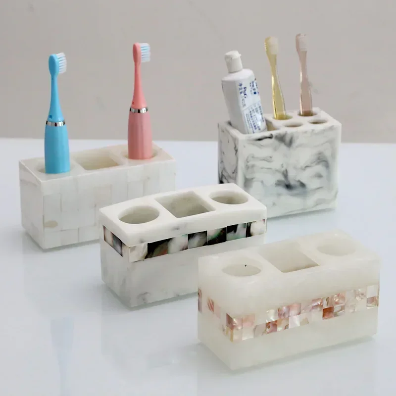 Creative Shell Marble Toothbrush Holder Storage rack Household luxury Modern minimalism Storage cup Bathroom accessories